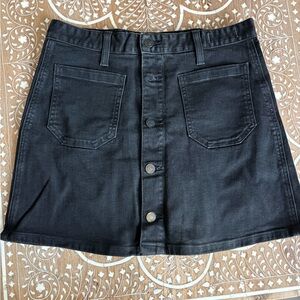 Denim & Supply Ralph Lauren Black denim button front mini skirt